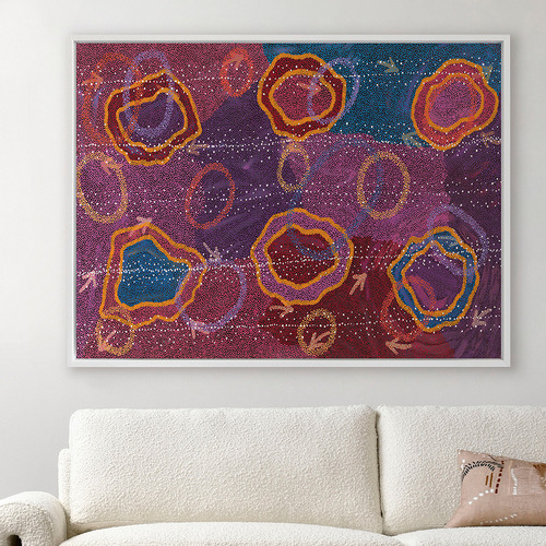 Dark Pink Yankirri Jukurrpa III Printed Wall Art