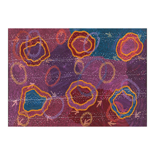 Dark Pink Yankirri Jukurrpa III Printed Wall Art