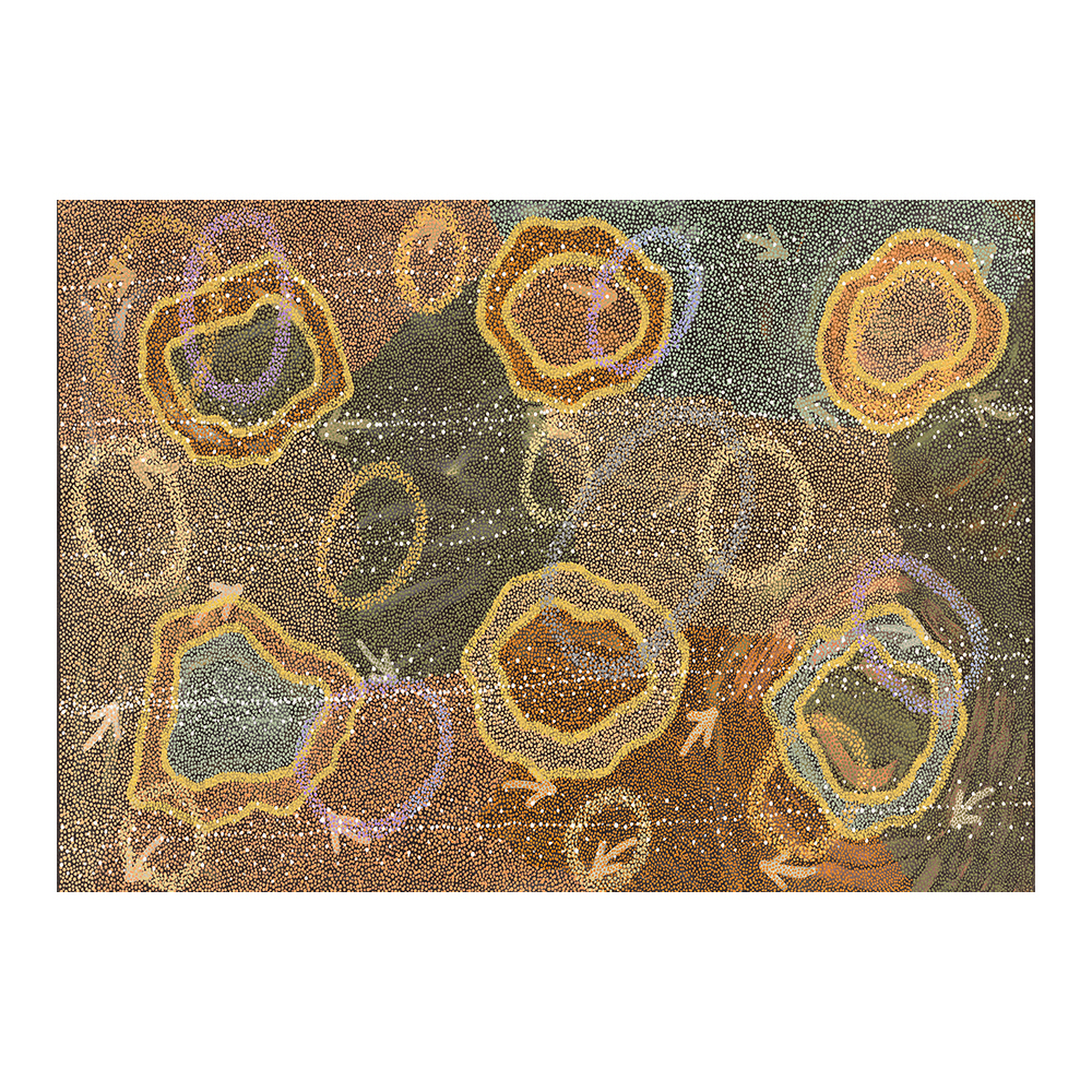 Multi-Coloured Yankirri Jukurrpa III Printed Wall Art