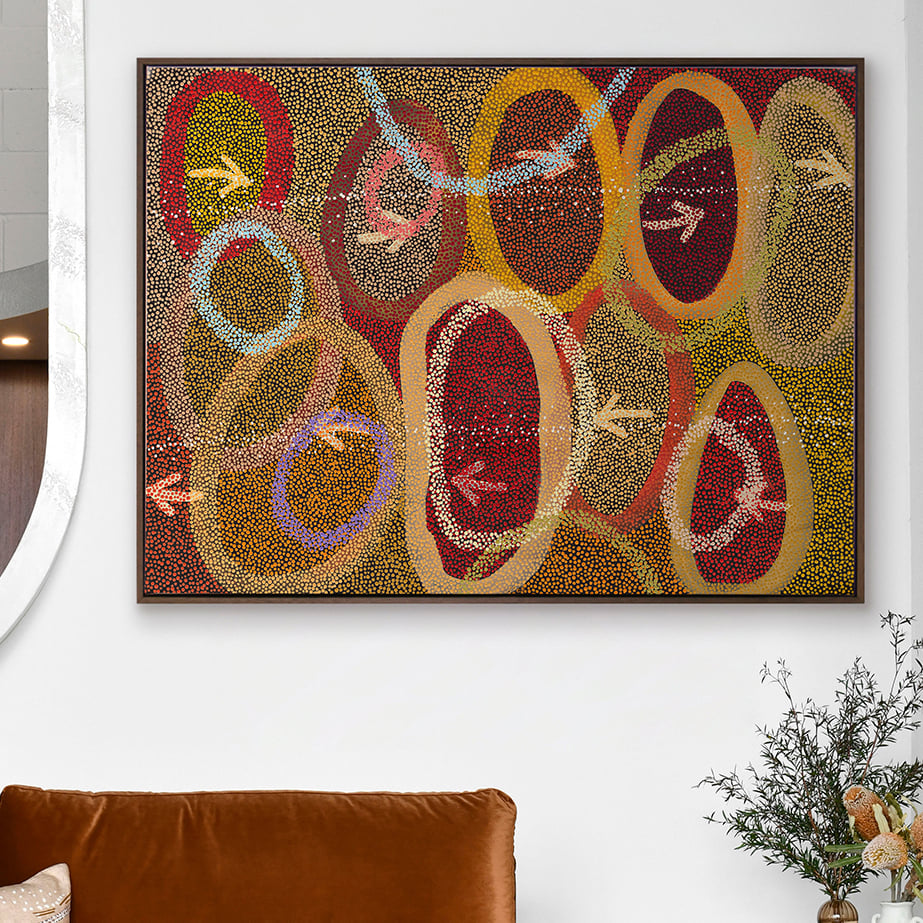 Red Yankirri Jukurrpa IV Printed Wall Art
