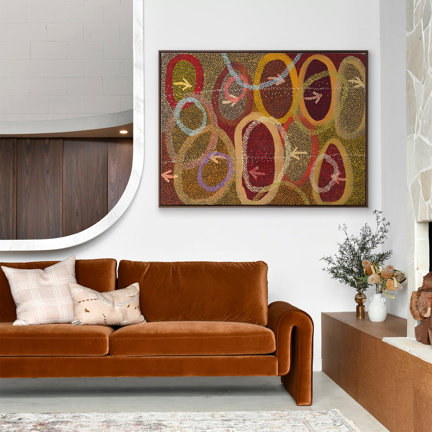 Red Yankirri Jukurrpa IV Printed Wall Art
