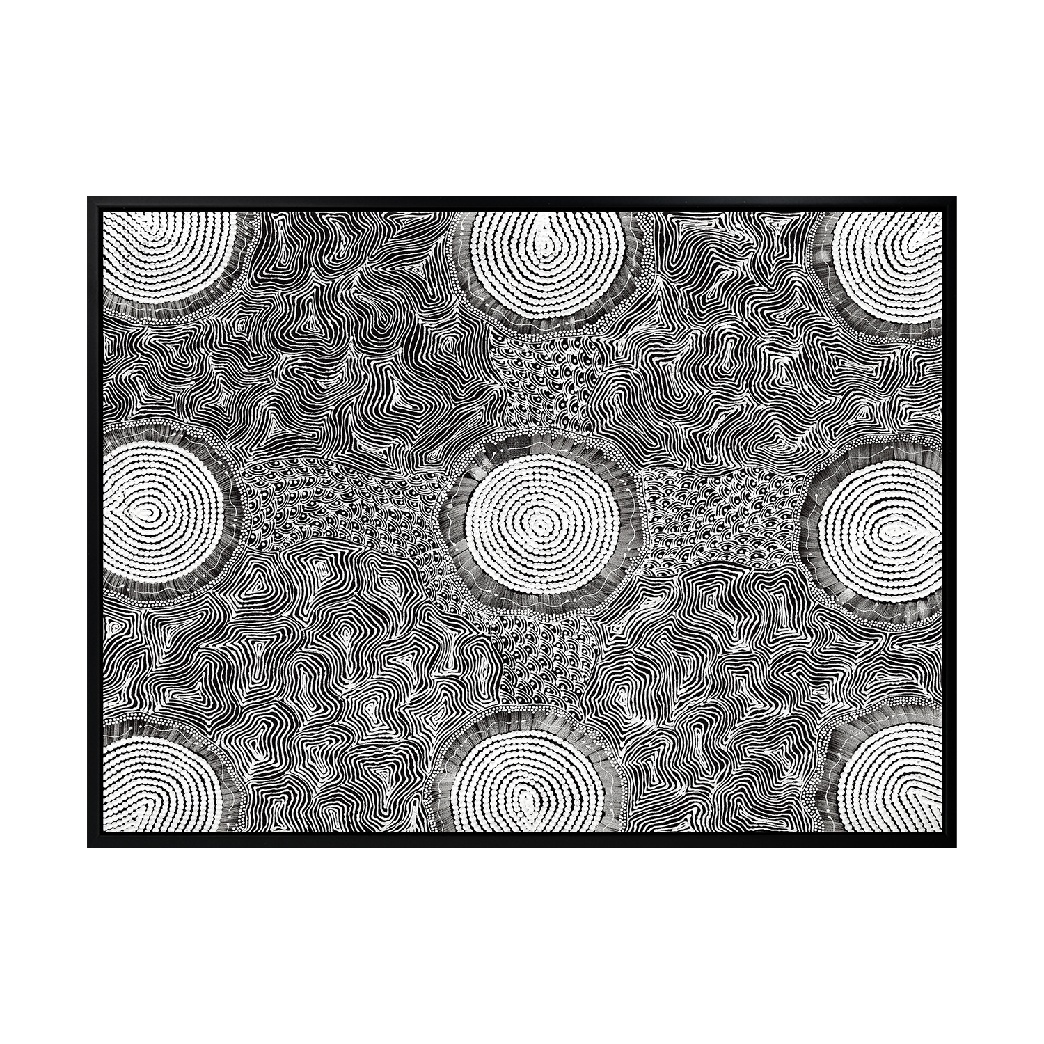 Grey Pikilyi Jukurrpa Printed Wall Art