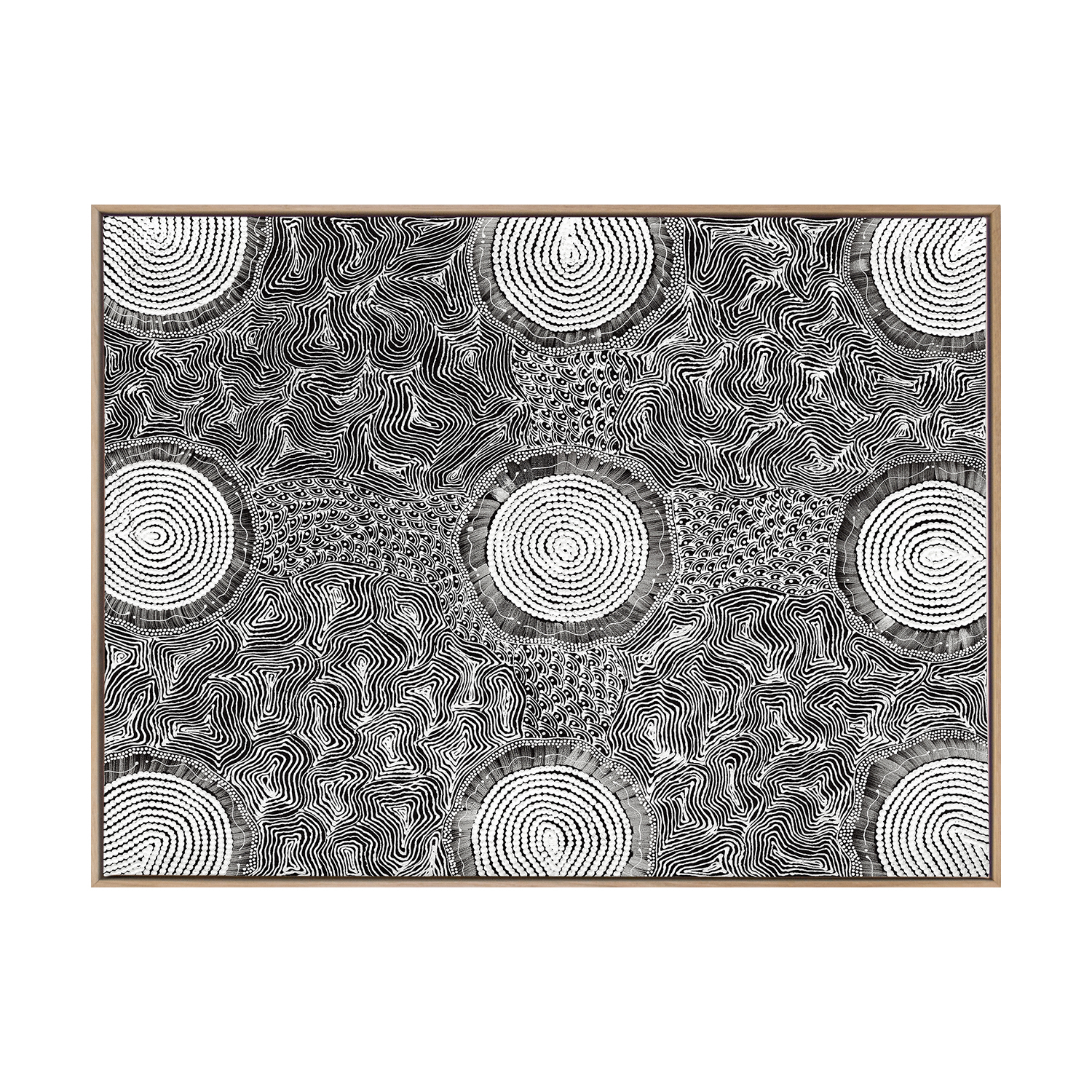 Grey Pikilyi Jukurrpa Printed Wall Art