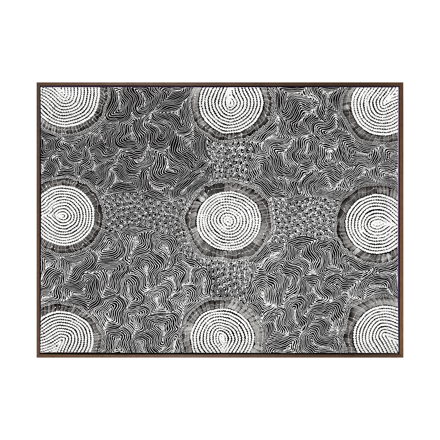 Grey Pikilyi Jukurrpa Printed Wall Art