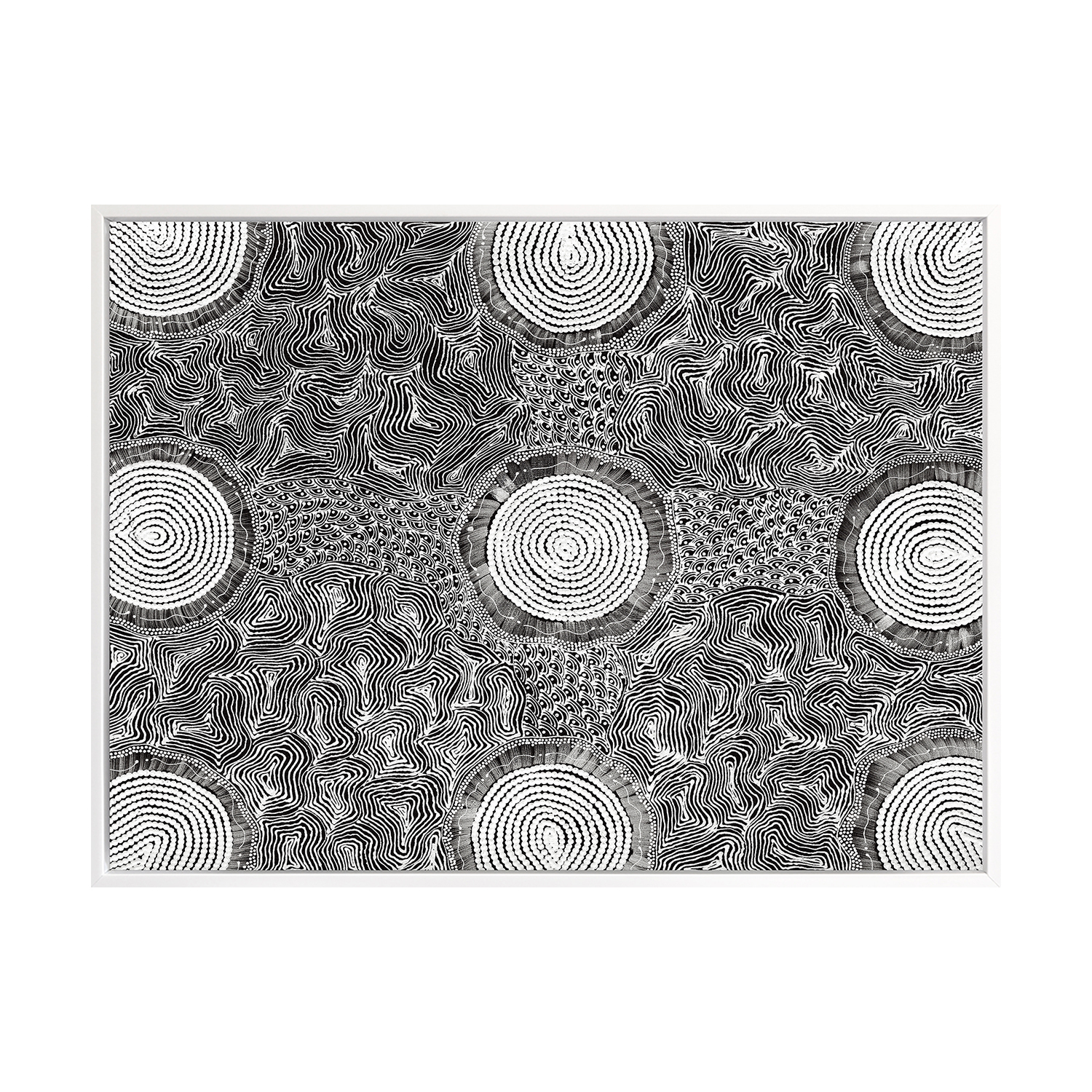 Grey Pikilyi Jukurrpa Printed Wall Art