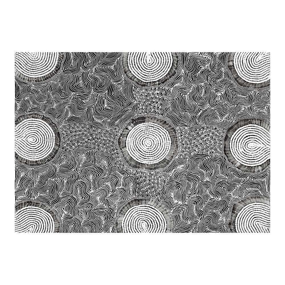Grey Pikilyi Jukurrpa Printed Wall Art