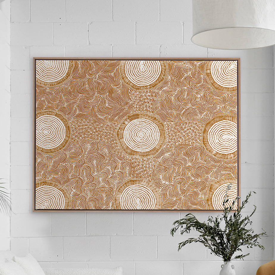 Mustard Pikilyi Jukurrpa Printed Wall Art