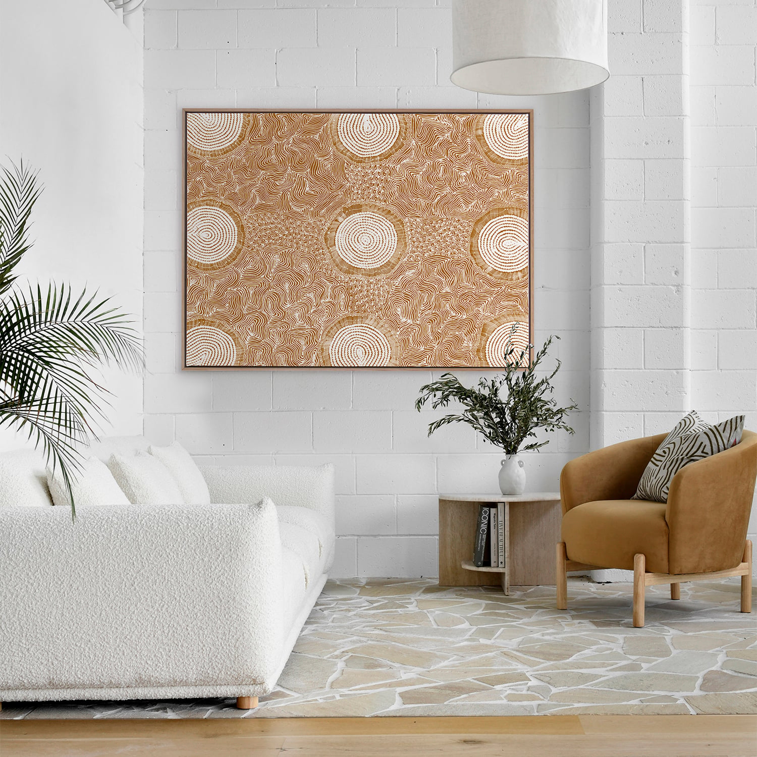 Mustard Pikilyi Jukurrpa Printed Wall Art