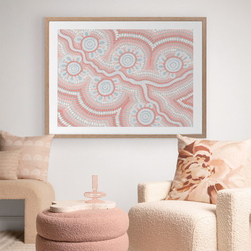 Blush Pink Connection to the River Printed Wall Art
