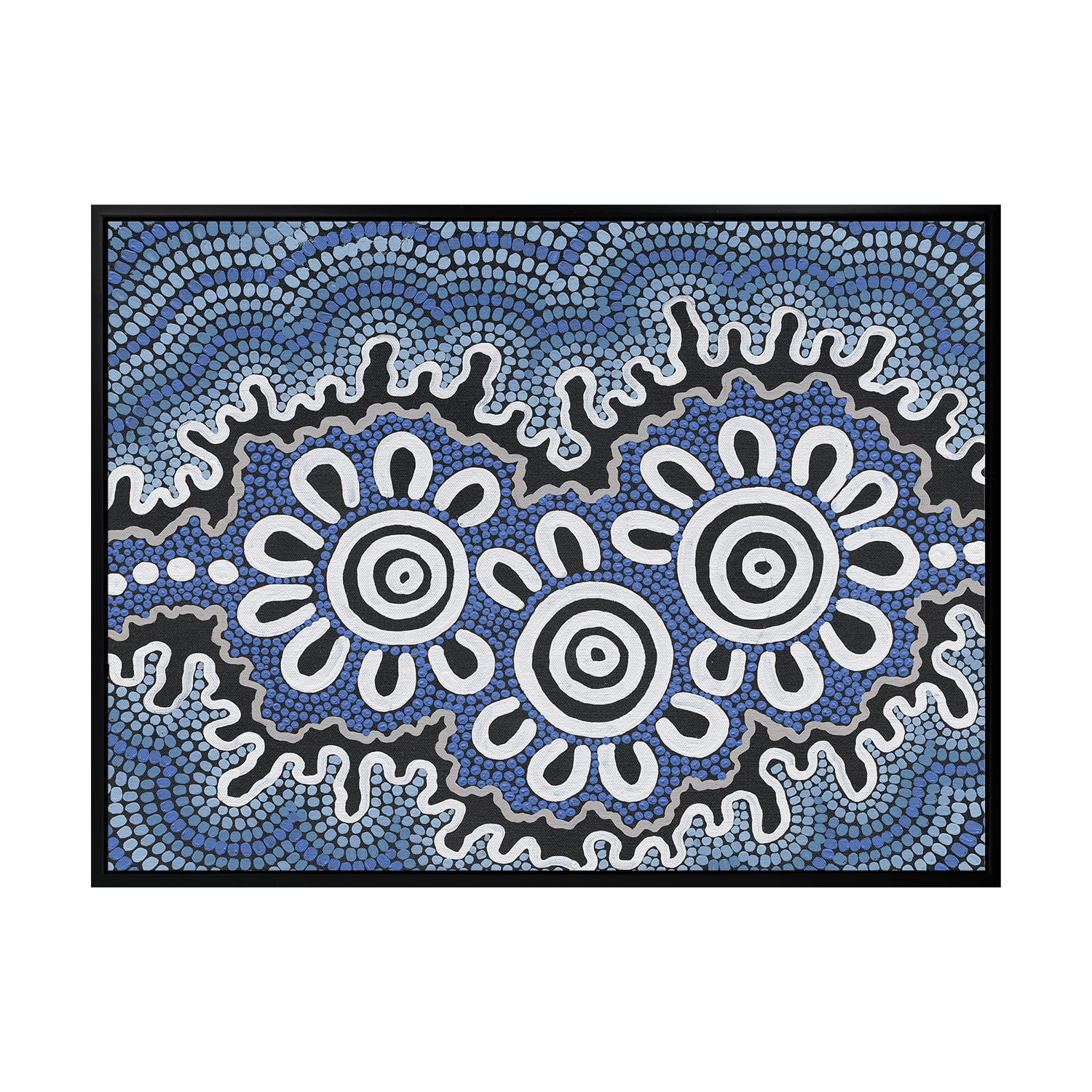Dark Blue Small Gatherings Printed Wall Art