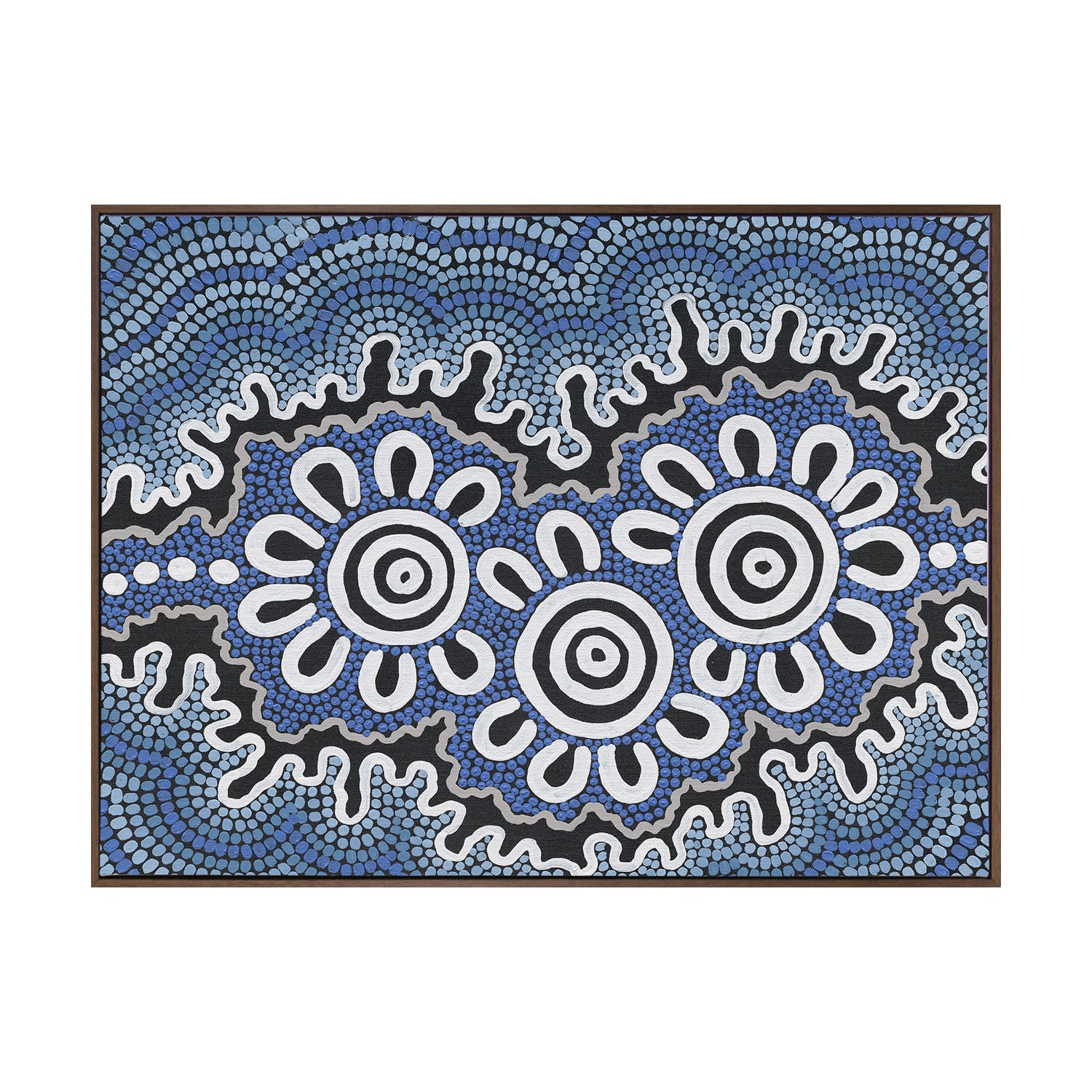 Dark Blue Small Gatherings Printed Wall Art