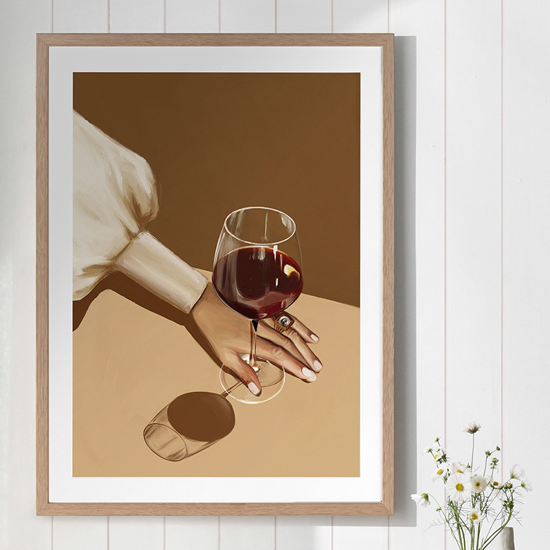 Glass of Shiraz Printed Wall Art