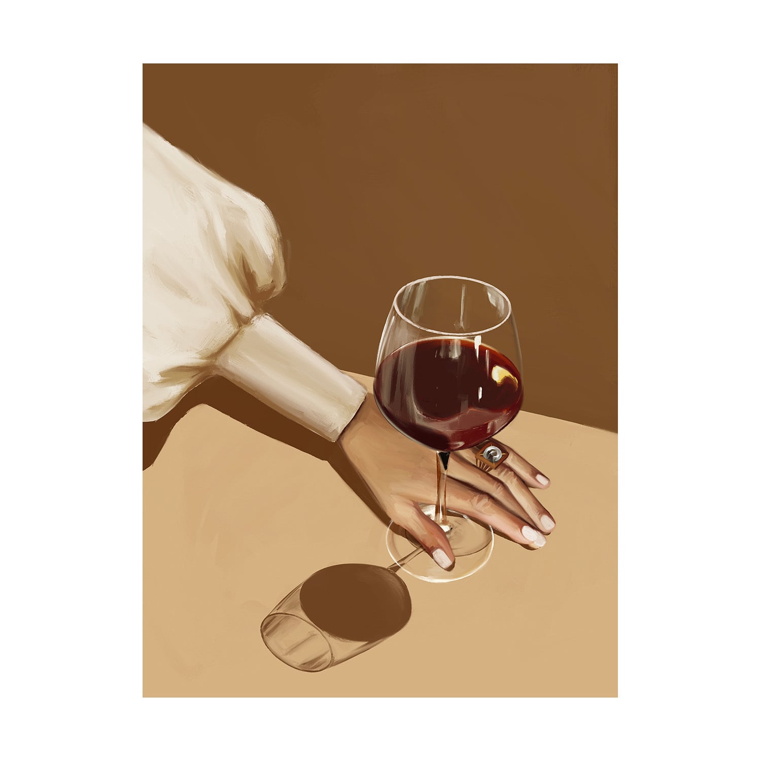 Glass of Shiraz Printed Wall Art