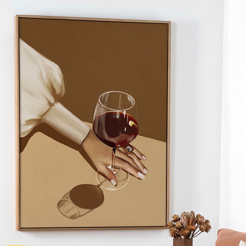 Glass of Shiraz Printed Wall Art