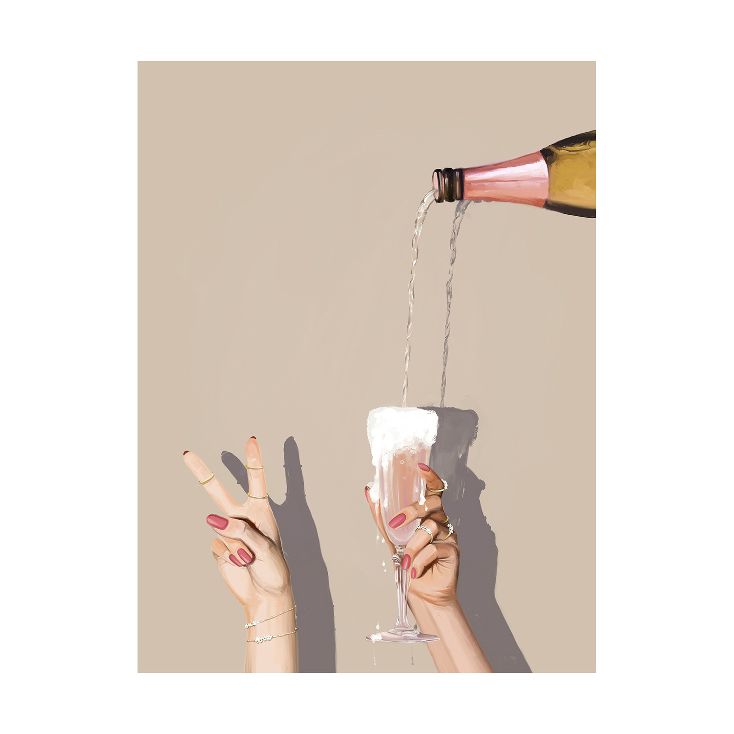 Champagne Showers Printed Wall Art