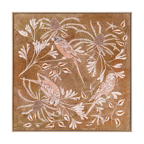 Fluttering in Florals Framed Canvas Wall Art
