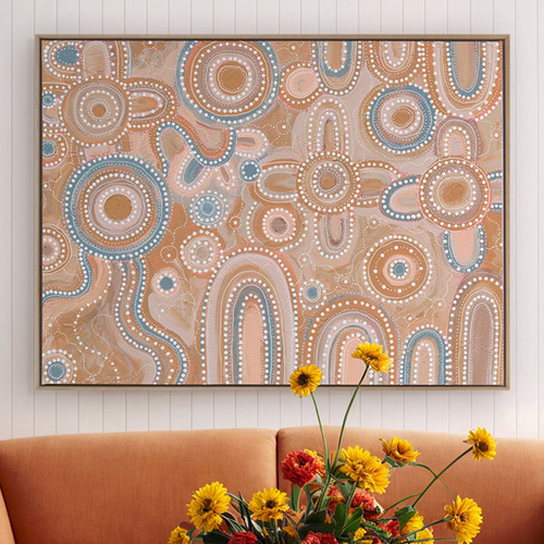 Blush Pink Yinaagang Canvas Wall Art