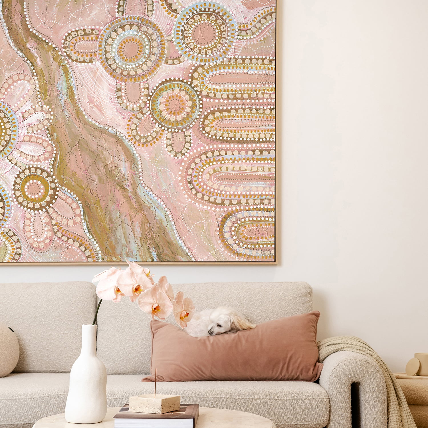 Alcove Studio Blush Pink Bila III Canvas Wall Art | Temple & Webster