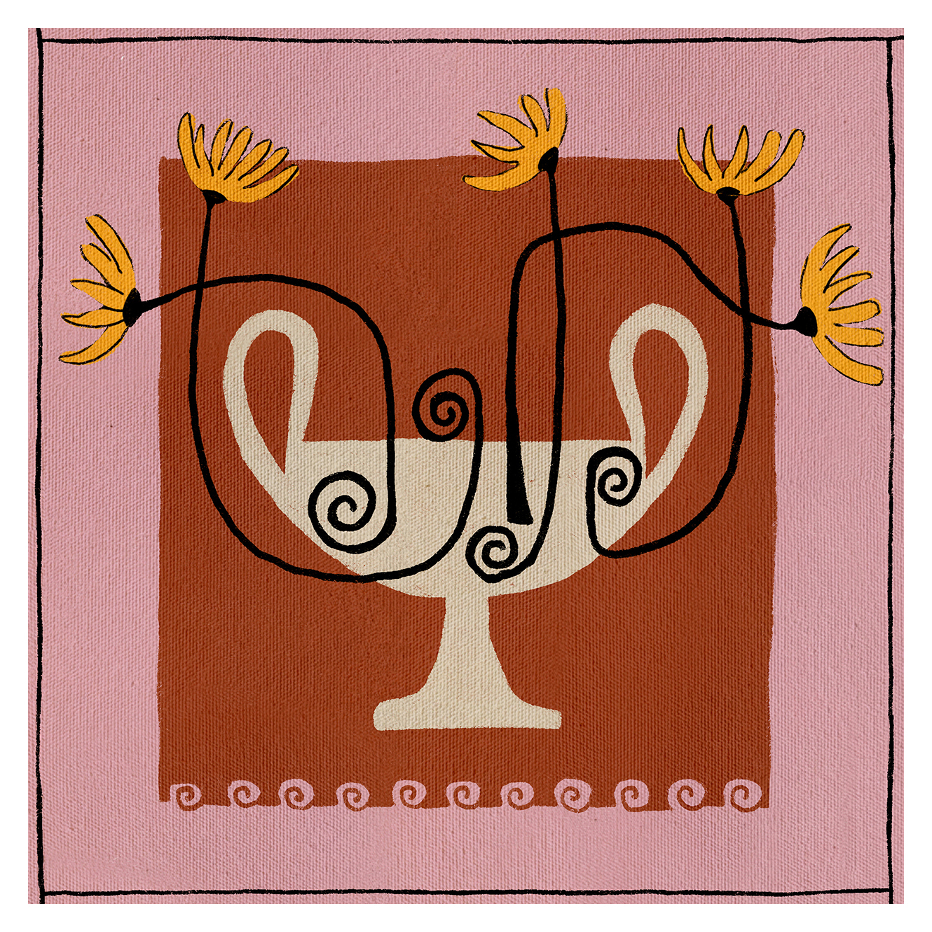 Red Out of Vase Blooms XII Canvas Wall Art