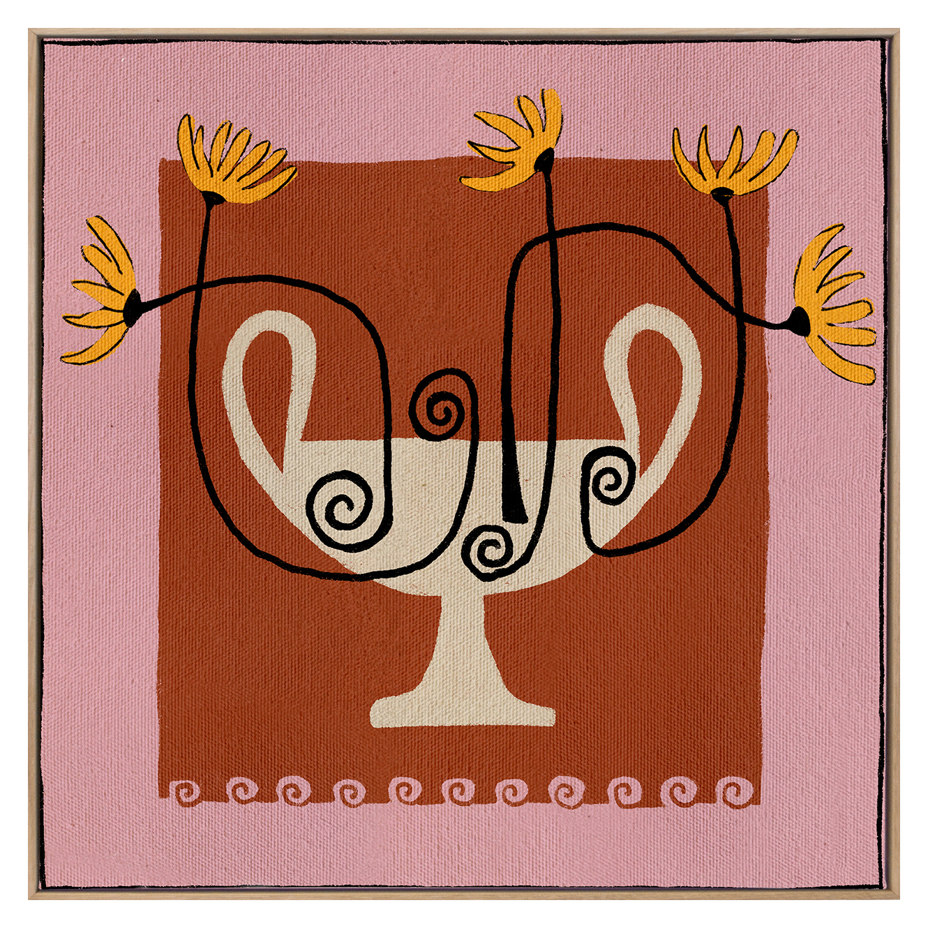Red Out of Vase Blooms XII Canvas Wall Art
