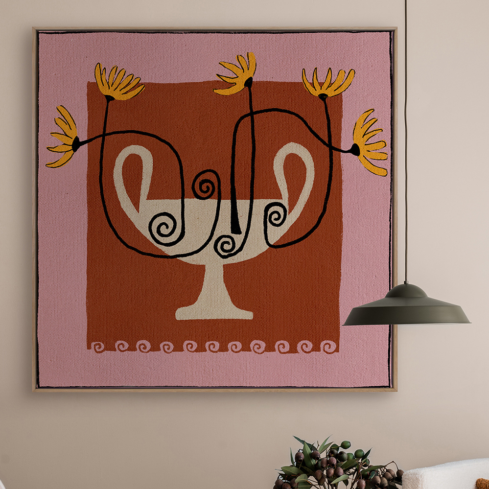 Red Out of Vase Blooms XII Canvas Wall Art