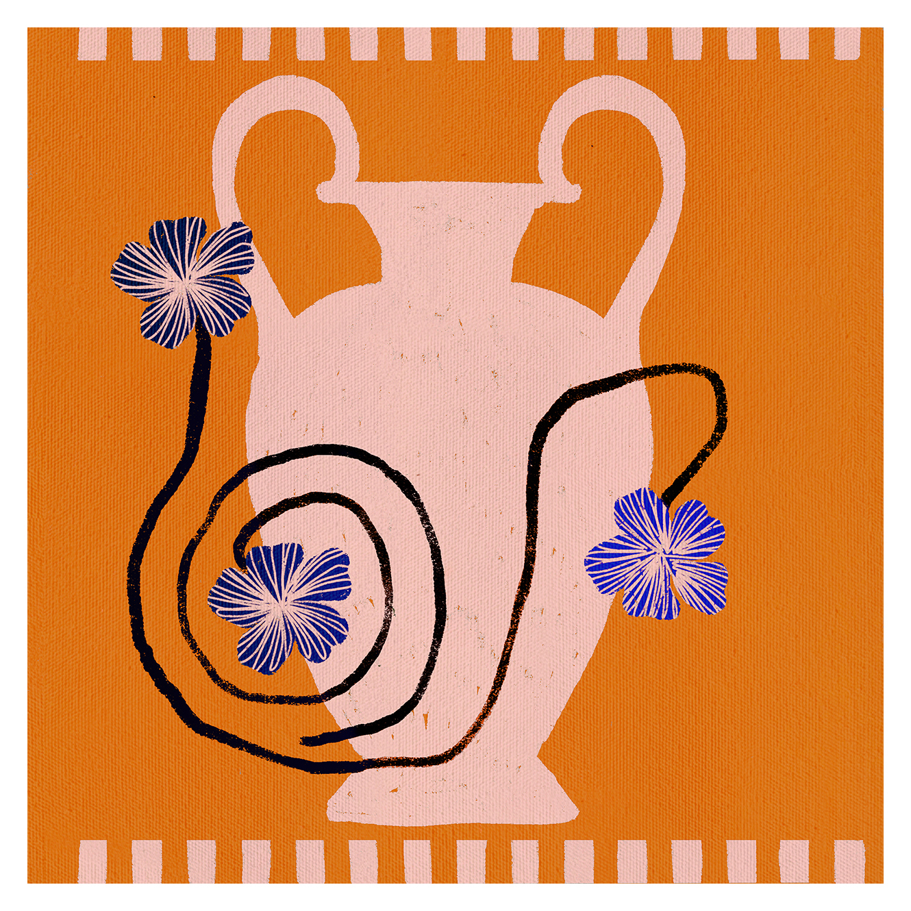 Orange Out of Vase Blooms IX Canvas Wall Art