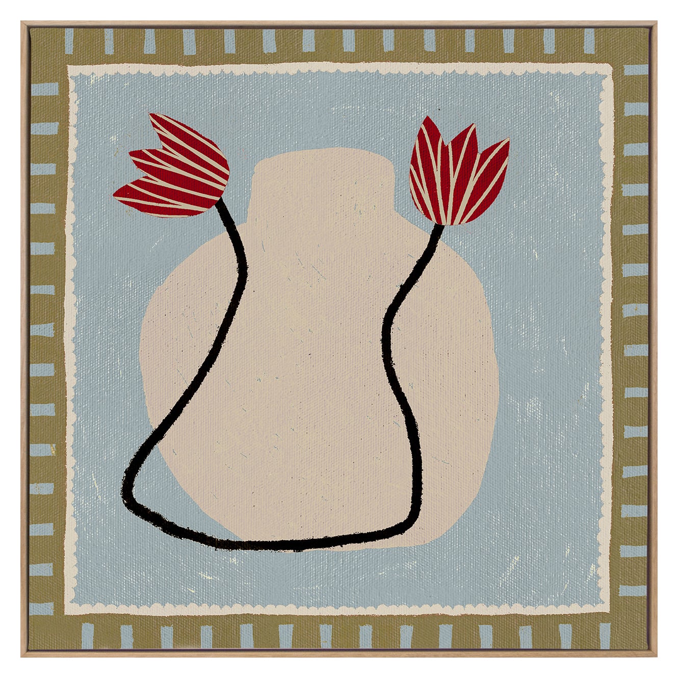 Blue Out of Vase Blooms II Canvas Wall Art