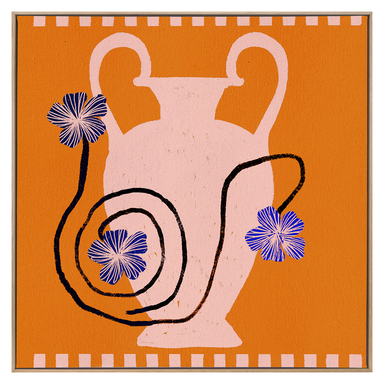 Orange Out of Vase Blooms IX Canvas Wall Art
