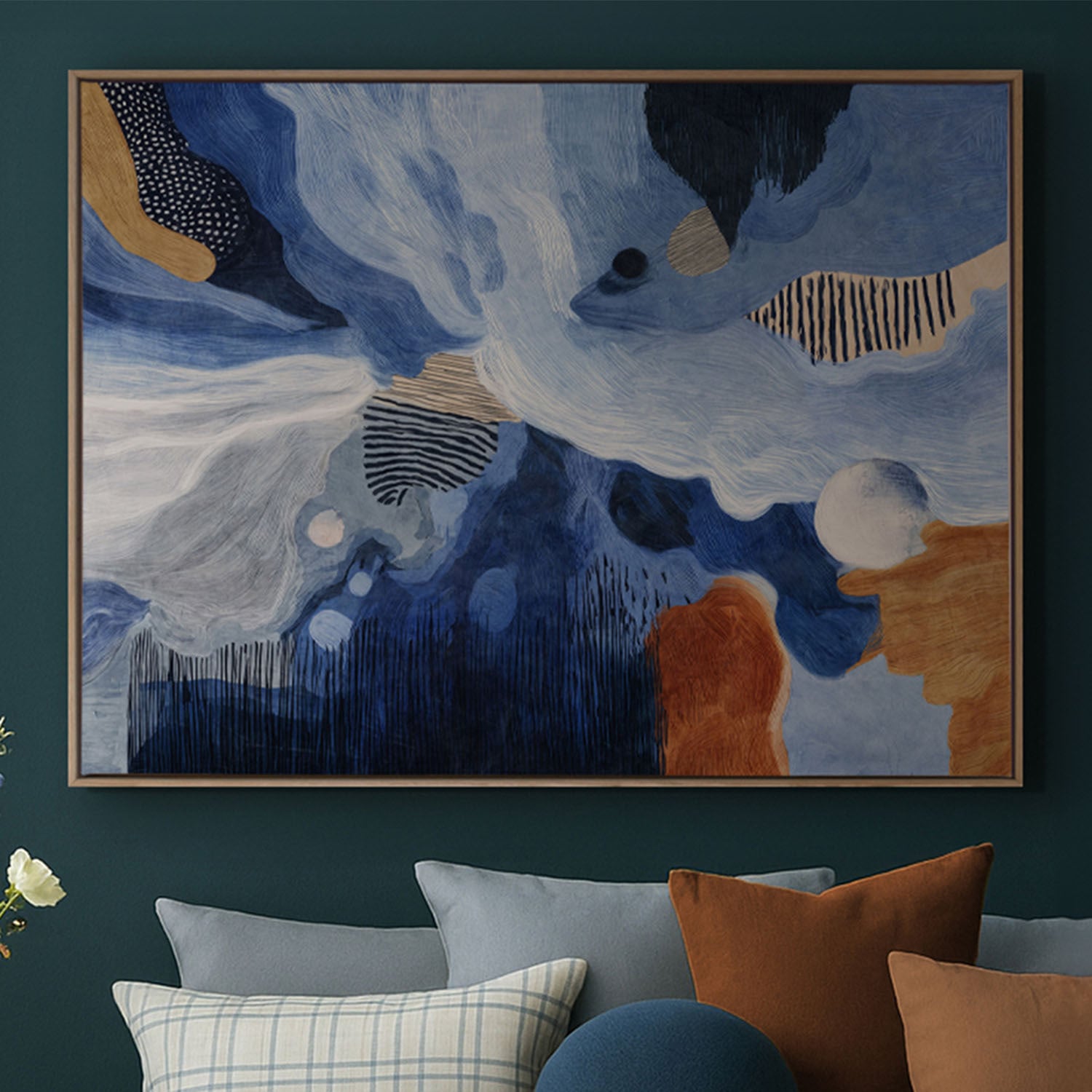 Indigo Current I Canvas Wall Art