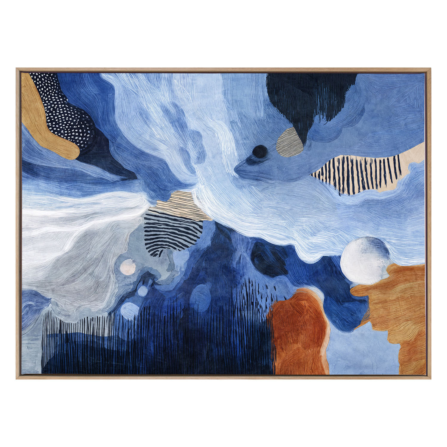 Indigo Current I Canvas Wall Art