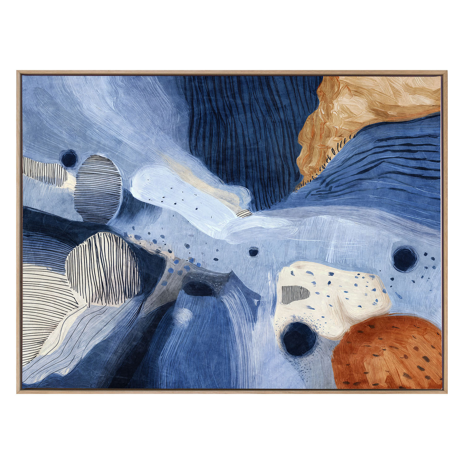 Indigo Current II Canvas Wall Art