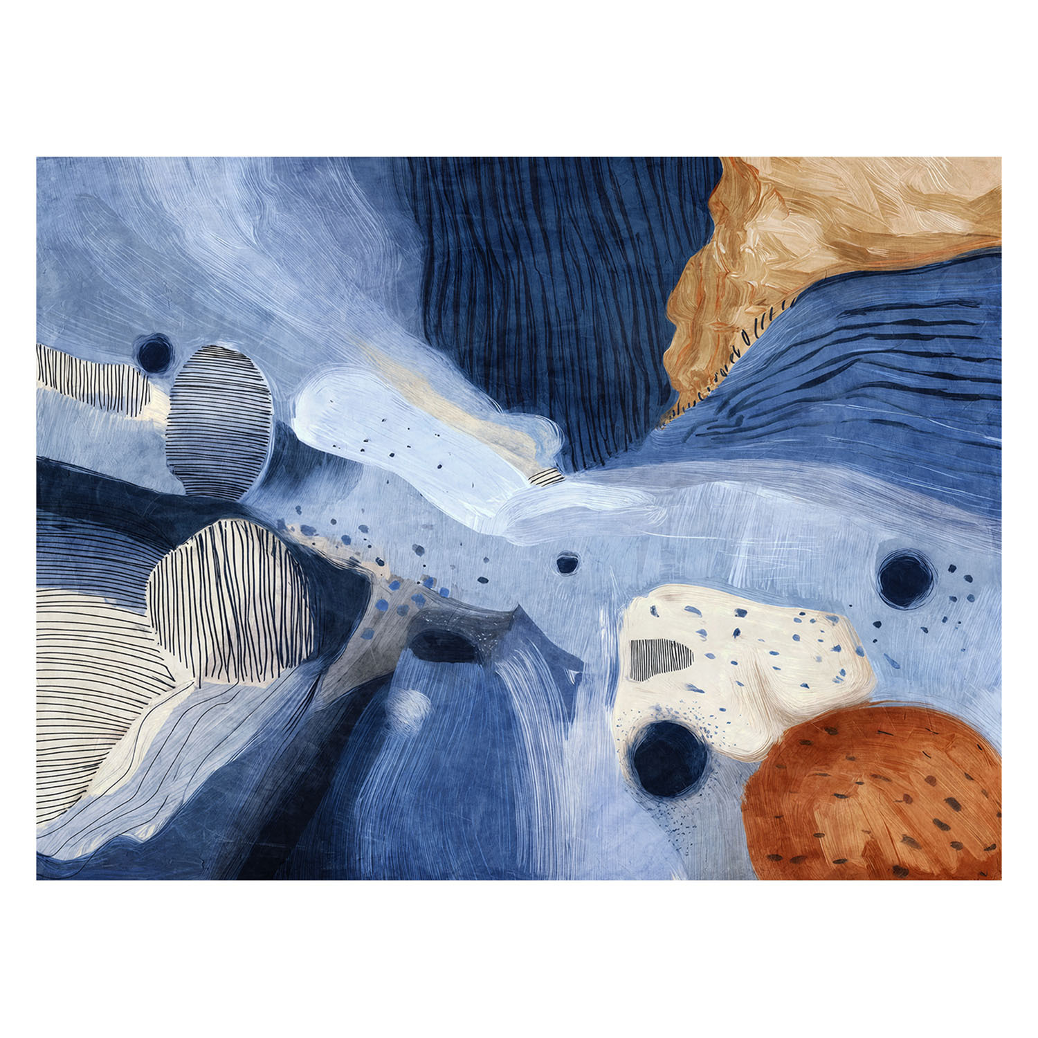 Indigo Current II Canvas Wall Art