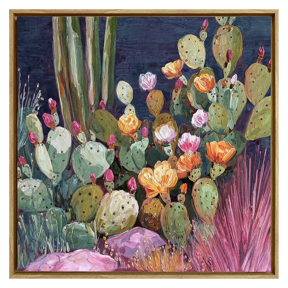 Moonlit Prickly Pears Canvas Wall Art