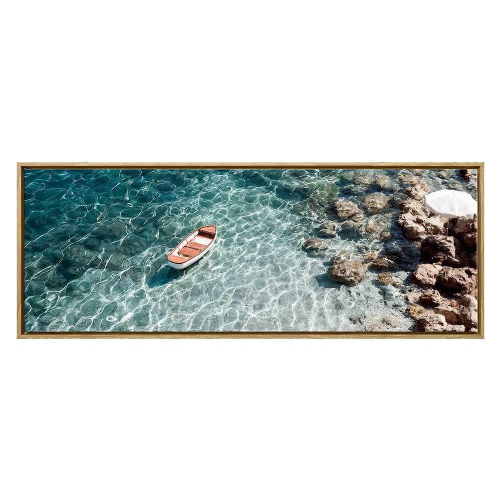 Blue Anchor Framed Canvas Wall Art