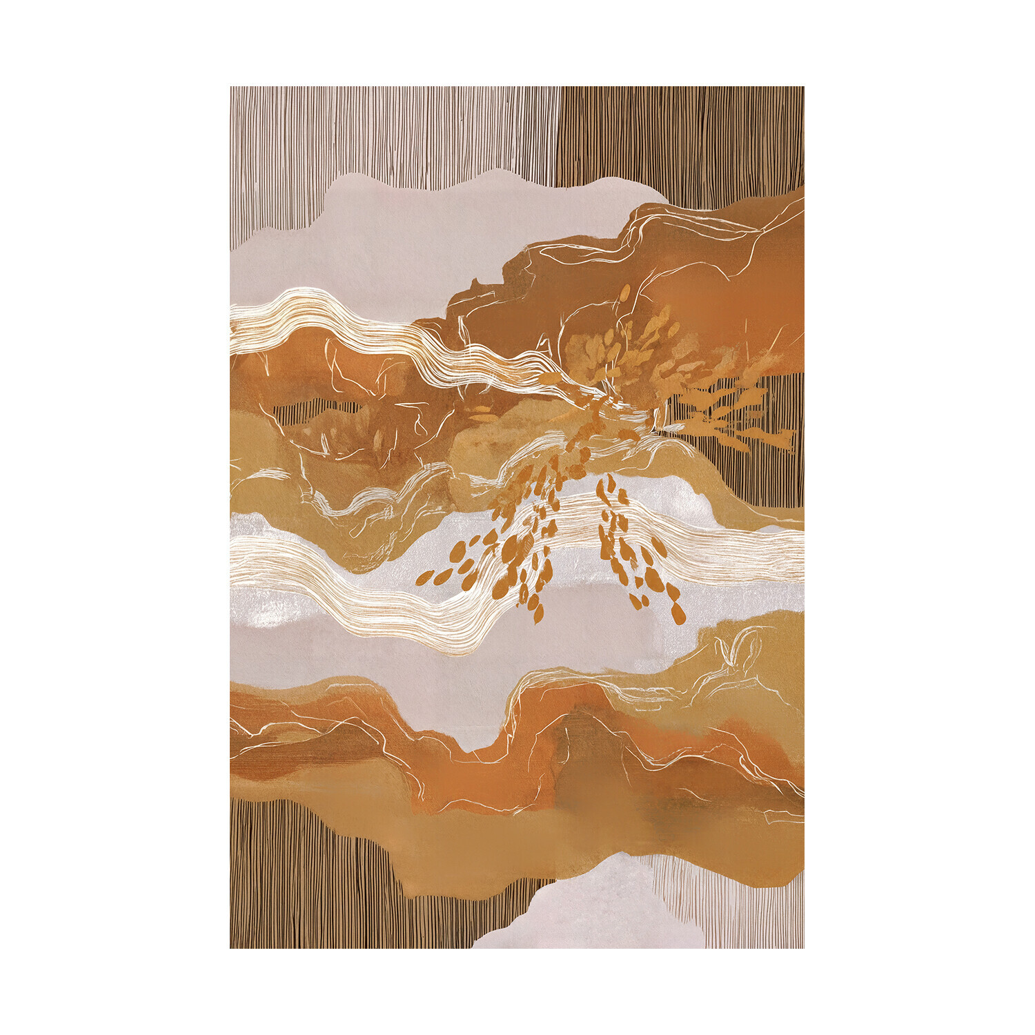 Ochre Drift II Framed Canvas Wall Art