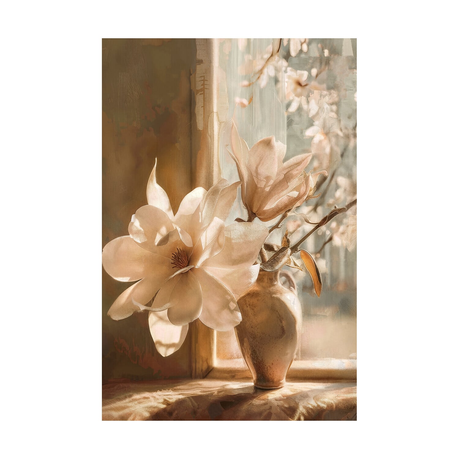 Honey Flowers II Framed Canvas Wall Art