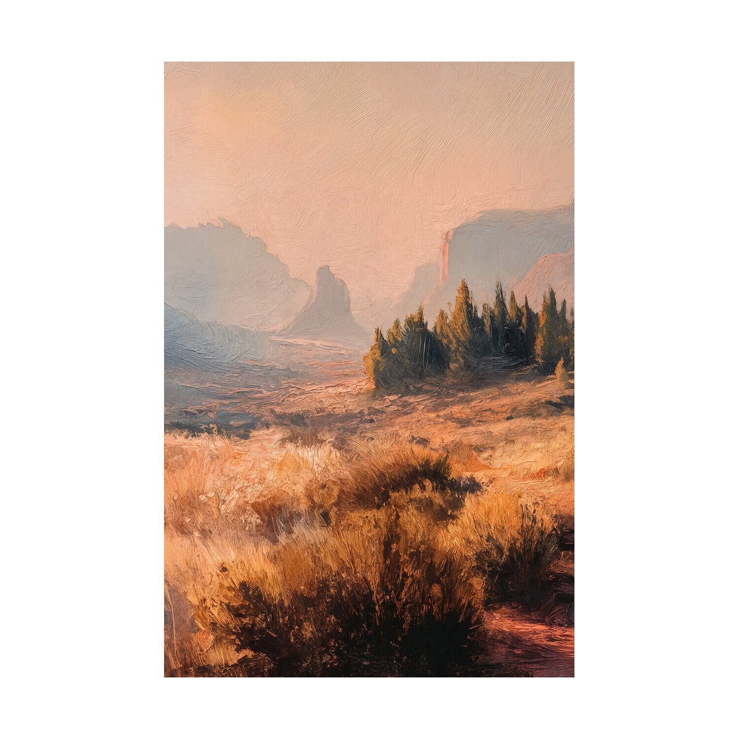 Misty Dawns II Framed Canvas Wall Art