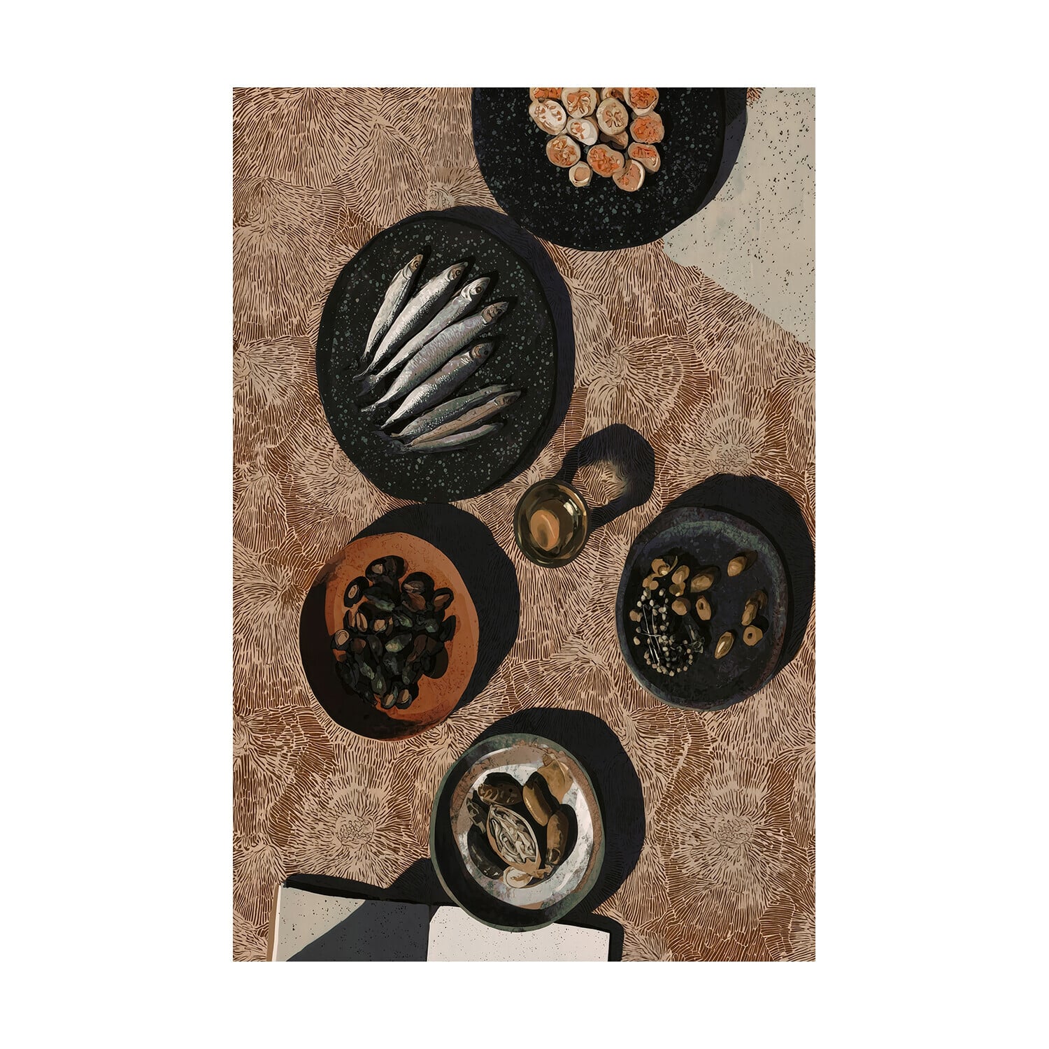 Mezze Platter I Framed Canvas Wall Art