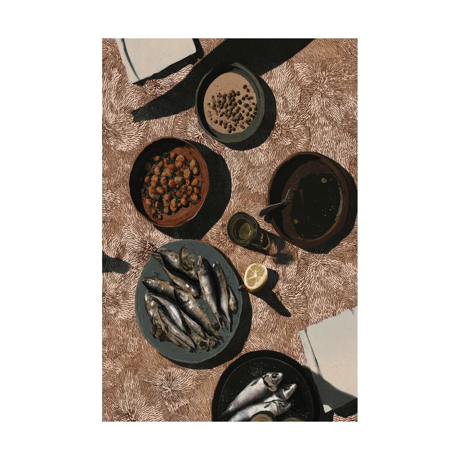 Mezze Platter II Framed Canvas Wall Art