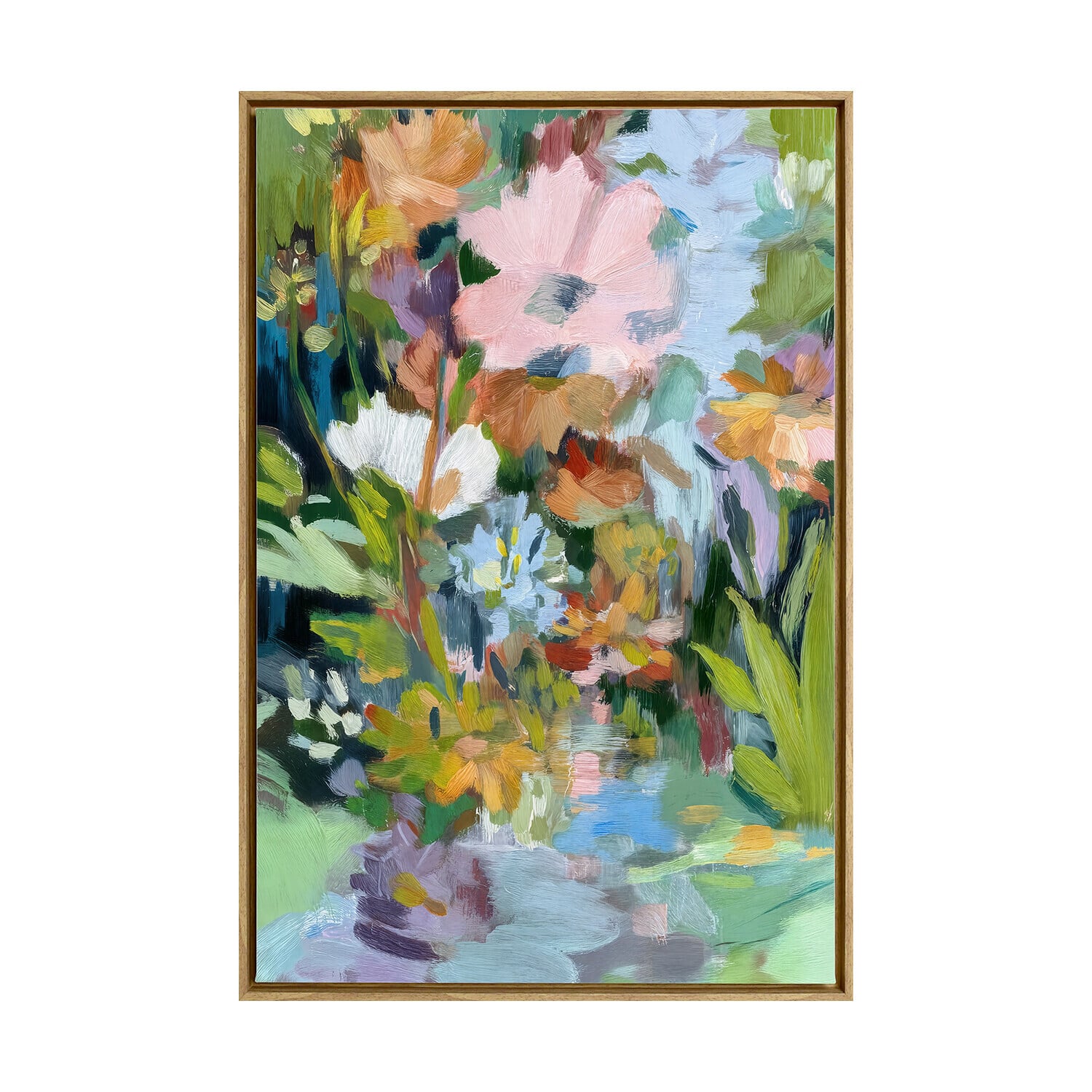 Garden Reflections Framed Canvas Wall Art
