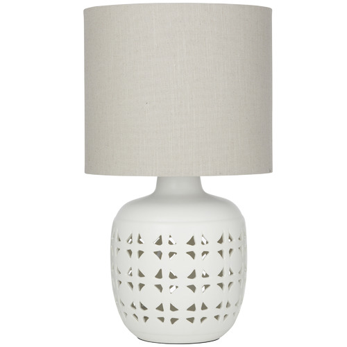 White Cassar Ceramic Table Lamps