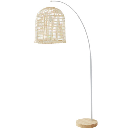 The Home Collective Metal Rattan Weave Floor Lamp Temple Webster Rattan Weave Floor Lamp, Asian Style Floor Lamps Australia