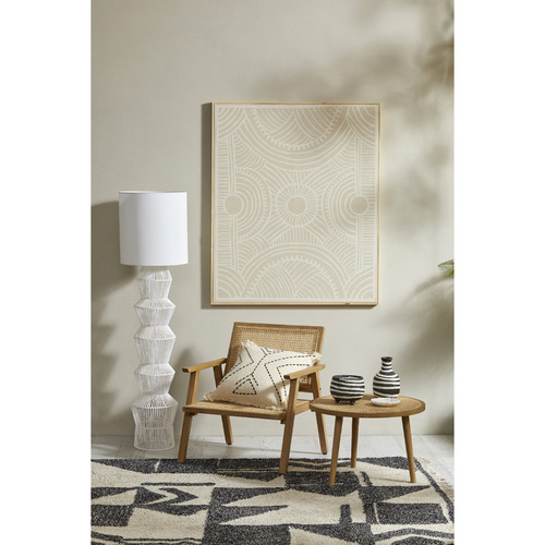 The Home Collective 2 Piece Satali Wood & Cane Coffee Table Set Temple & ster