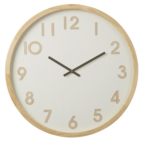 61cm Leonard Pine Wood Wall Clock | Temple & Webster