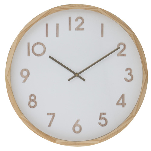 42cm Natural Leonard Pine Wood Wall Clock