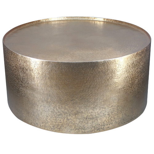 The Home Collective Mesima Aluminium, Hammered Aluminium Coffee Table Brass Copper Colour