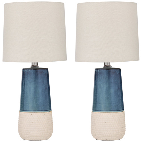 Blue & Natural Nash Table Lamps
