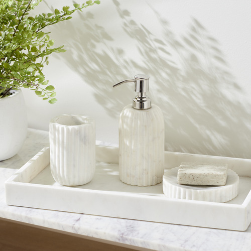 White Issey Marble Soap Dish