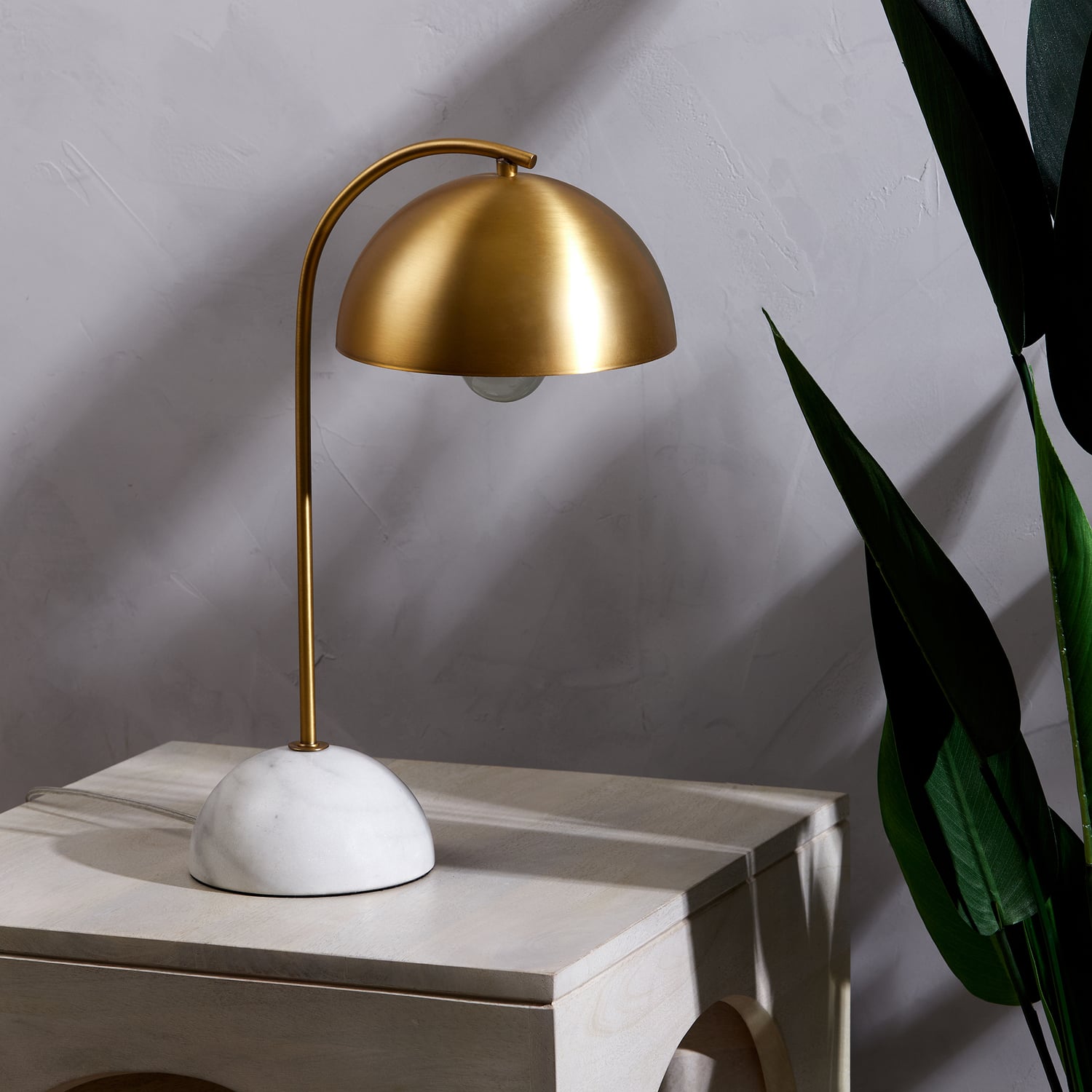 48cm Atticus Metal & Marble Table Lamp