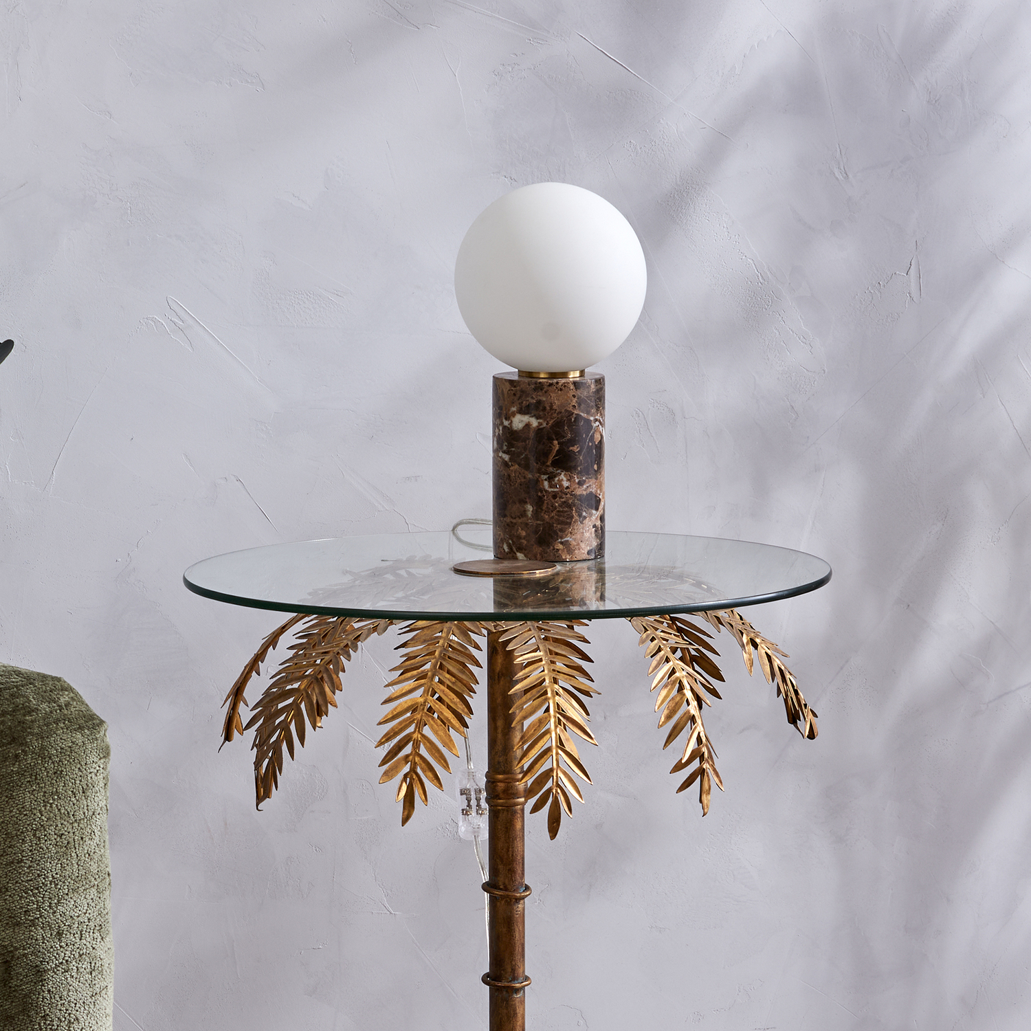 29cm Medina Marble & Glass Table Lamp